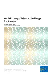 Health Inequalities: a Challenge for Europe