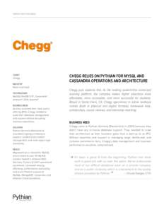 Pythian Client Case Study  CLIENT Chegg INDUSTRY Retail and SaaS