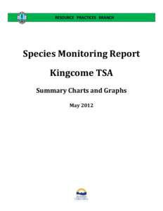 RESOURCE PRACTICES BRANCH  Species Monitoring Report Kingcome TSA Summary Charts and Graphs May 2012