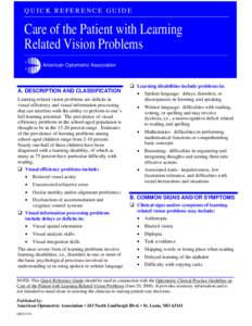 Microsoft Word - QRG #20 Care of the Patient with Learning Related Vision Problems 2000.doc