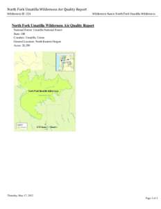 North Fork Umatilla Wilderness Air Quality Report, 2012