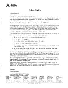 simcoe muskoka ellS fmCT HEALtH Villi Public Notice August 30, 2014
