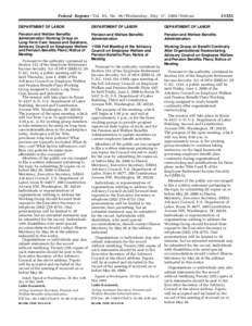 [removed]Federal Register / Vol. 65, No[removed]Wednesday, May 17, [removed]Notices DEPARTMENT OF LABOR  DEPARTMENT OF LABOR