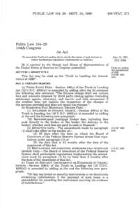 PUBLIC LAW[removed]—SEPT. 30, [removed]STAT. 271 Public Law[removed]104th Congress