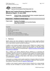 MTSRF Milestone Report Reef and Rainforest Research Centre Project 2.5i.3  Page 1 of 12