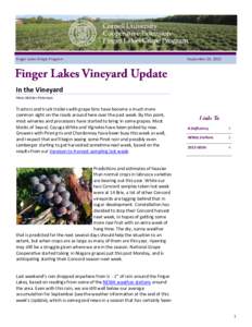 Finger Lakes Grape Program  September 25, 2013 In the Vineyard Hans Walter-Peterson