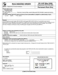 CR[removed]Division of Banks 2013 Rulemaking - Modernization of Fees