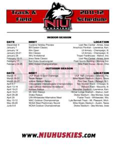 Track & Field[removed]Schedule Indoor Season