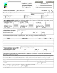 Print Form  Submit by Email Tillamook County Transient Lodging