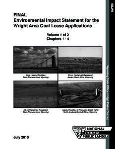 BLM  FINAL Environmental Impact Statement for the Wright Area Coal Lease Applications Volume 1 of 2