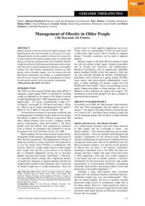 Management of obesity / Overweight / Body mass index / Anti-obesity medication / Bariatrics / Reverse epidemiology / Weight loss / Sarcopenic obesity / Bariatric surgery / Health / Medicine / Obesity