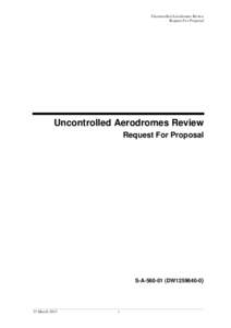 Uncontrolled Aerodromes Review Request For Proposal