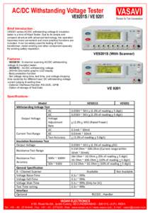 AC/DC Withstanding Voltage Tester  VASAVI VE9201S / VE 9201