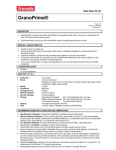 Data Sheet G1.02  GranoPrime® Page 1 of 2 Resource CodeDecember 2011