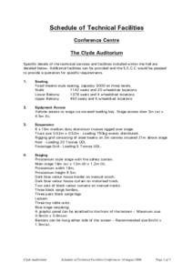 Schedule of Technical Facilities - Clyde Auditorium