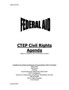 )HGHUDO  $L G &7( 3    CTEP Civil Rights Agenda (Attach to Engineers pre-construction minutes)