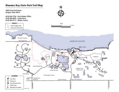 Maumee Bay State Park Trail Map 1400 State Park Road Oregon, OhioPark Admin. Office - Camp Store - Nature Center