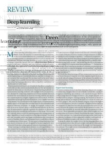 REVIEW  doi:nature14539 Deep learning Yann LeCun1,2, Yoshua Bengio3 & Geoffrey Hinton4,5