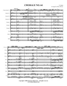 CHORALE NO. 64 Piccolo Trumpet 1 in A Trumpet in B b 2 Trumpet in B b 3 Trumpet in B b 4