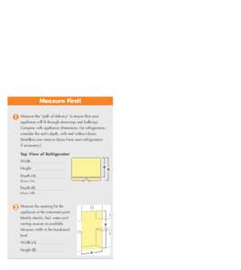 Appliance D e l i v e r y a n d I n s t a l l a t i o n G u i d e  Always Measure First… and Measure Twice  What’s Included