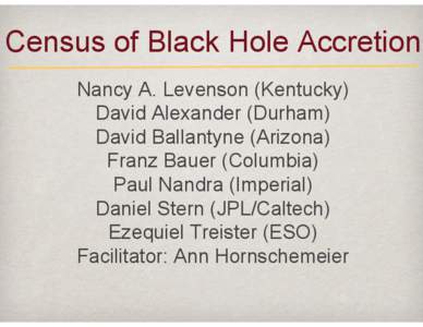 Census of Black Hole Accretion