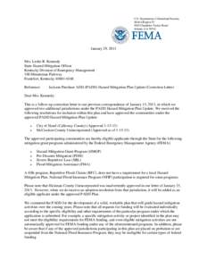 U.S. Department of Homeland Security FEMA Region IV 3003 Chamblee Tucker Road Atlanta, GA[removed]January 29, 2013