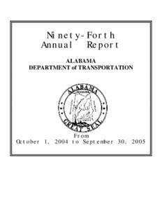 Ninety-Forth Annual Report ALABAMA DEPARTMENT of TRANSPORTATION  From