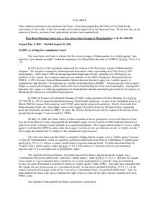 Stuart Rabner / Public records / Fair housing / New Jersey Supreme Court / New Jersey / Freedom of information in the United States / Council on Affordable Housing / Mount Laurel doctrine