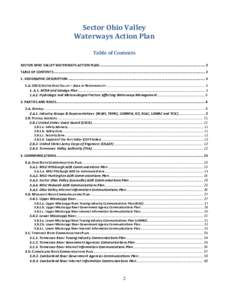 Sector Ohio Valley Waterways Action Plan Table of Contents SECTOR OHIO VALLEY WATERWAYS ACTION PLAN .......................................................................................................... 2 TABLE OF CO