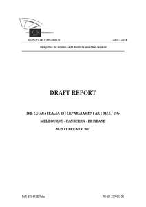 [removed]EUROPEAN PARLIAMENT Delegation for relations with Australia and New Zealand  DRAFT REPORT