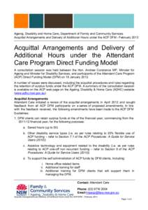Acquittal Arrangements and Delivery of Additional Hours under the ACP DFM FINAL.doc