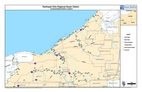 Northeast Ohio Regional Sewer District Combined SewerOverflow Locations LOCATION MAP 208