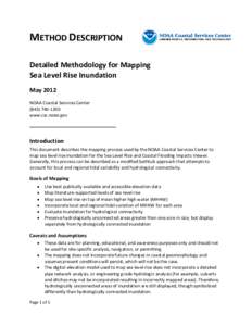 METHOD DESCRIPTION Detailed Methodology for Mapping Sea Level Rise Inundation May 2012 NOAA Coastal Services Center