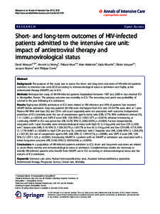 Antiretroviral drug / HIV / AIDS / Viral load / SAPS II / Zidovudine / Intensive-care medicine / Misconceptions about HIV and AIDS / Hepatitis C and HIV co-infection / HIV/AIDS / Medicine / Health