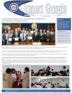 June 2010 Newsletter  GOVERNOR’S OFFICE OF CUSTOMER SERVICE PRESENTS GOVERNOR’S COMMENDATIONS  In this Issue:
