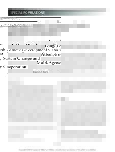 Sports medicine / University of Calgary / Culture of Canada / Canada / Sport / Earth / Calgary / International relations / Own the Podium / Department of Canadian Heritage / Sport Canada / Political geography