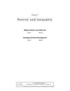 Chapter 7:  Poverty and Inequality Welfare Reform and Child Care Gore