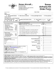 Microsoft Word - Airframe Order Form Sonex.doc