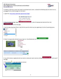 USA Ultimate Instructions How to Register for an Event and Create an Event Roster Revised[removed]