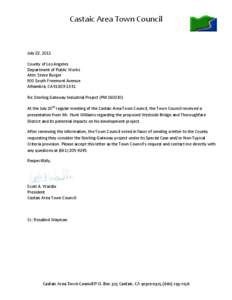 Microsoft Word - CATC Letter to Public Works - Sterling Industrial