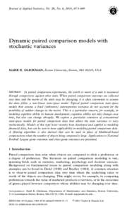 Journal of Applied Statistics, Vol. 28, No. 6, 2001, Dynamic paired comparison models with stochastic variances  MARK E. GLICKMAN, Boston University, Boston, MA 02215, USA
