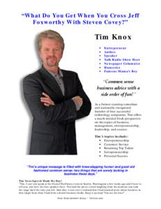 Microsoft Word - Tim Knox Speaking One Sheet 1