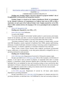 SUBTITLE V. PROVISIONS APPLICABLE TO PROBATE AND NONPROBATE TRANSFERS. CHAPTERUNIFORM SIMULTANEOUS DEATH ACT. Drafting note: Existing Chapter 4 has been relocated to proposed Subtitle V due to its applicability to