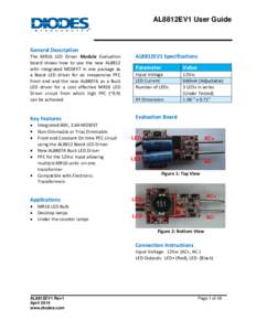 AL8812EV1 User Guide  General Description The MR16 LED Driver Module Evaluation board shows how to use the new AL8812 with integrated MOSFET in one package as