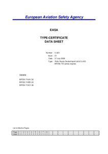 Bypass ratio / Type certificate / Fluid dynamics / Aviation / Rolls-Royce BR700 / Jet engines / Rolls-Royce Deutschland / Turbofan