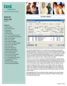 MAS 90 MAS 200 WORK ORDER  Client/Server