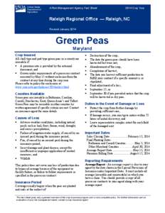 Raleigh RO 2014 Maryland Green Peas