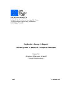 Institute for the Protection and Security of the Citizen Technological and Economic Risk Management I[removed]Ispra (VA) Italy Exploratory Research Report: The Integration of Thematic Composite Indicators
