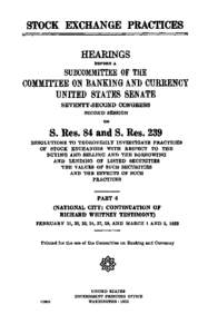 Government of South Dakota / Duncan U. Fletcher / Government / Ferdinand Pecora / Great Depression in the United States / Pecora Commission / Peter Norbeck