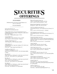 SECURITIE S OFFERINGS STATE NOTICES Published pursuant to provisions of General Business Law [Art. 23-A, §359-e(2)]